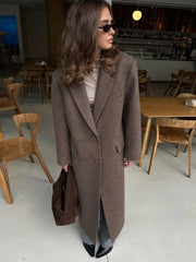 Shoulder Pad Wool Overcoat