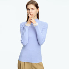 Mock Neck Slim Knit Sweater