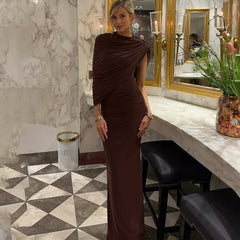 Irregular Ruched Maxi Dress