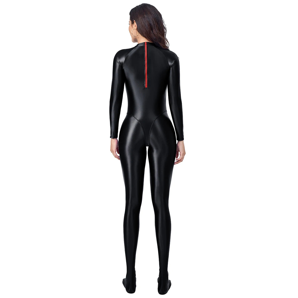 Glossy Patchwork Stretch Jumpsuit