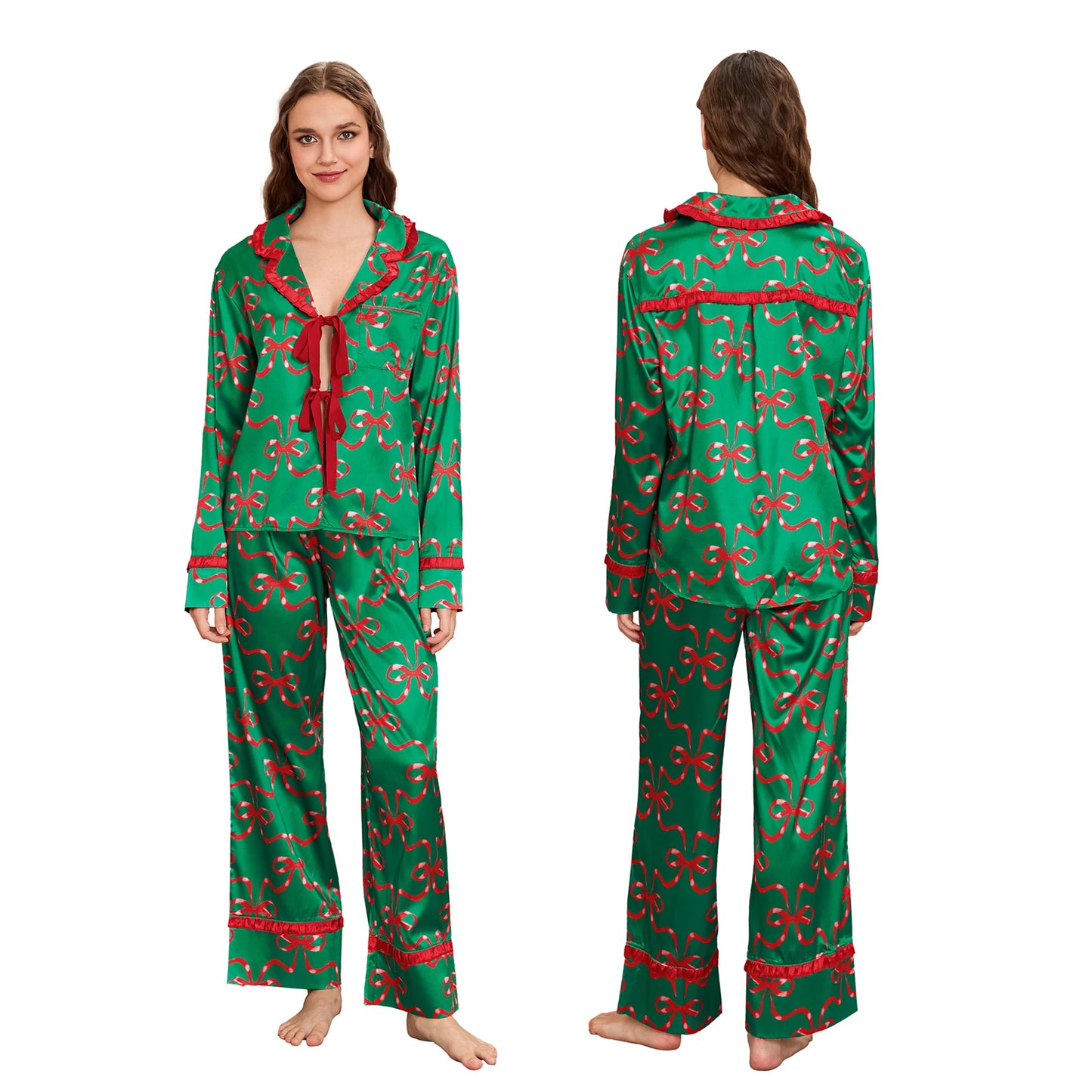 Leopard Print Christmas Pajama Set