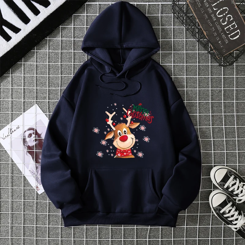 Streetwear Christmas Deer Pullover