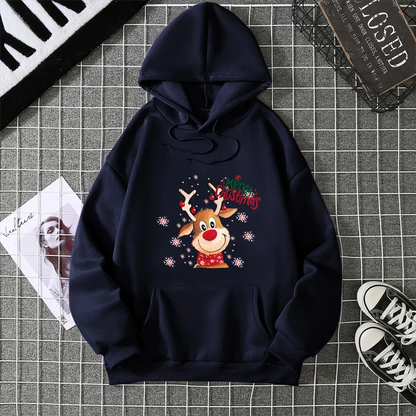 Streetwear Christmas Deer Pullover