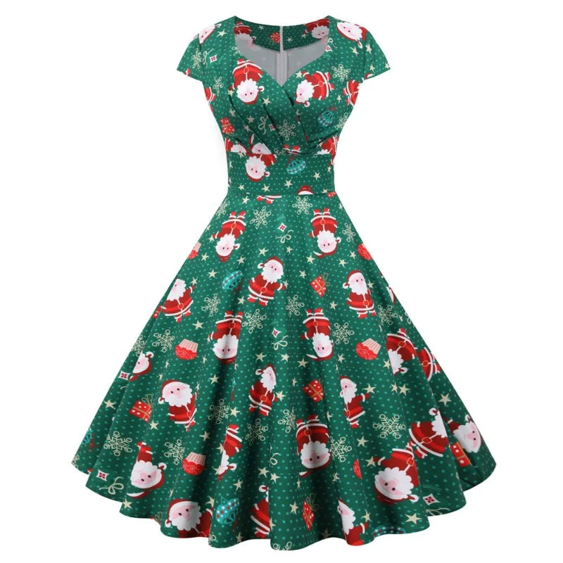 Snowman Print Swing Dress