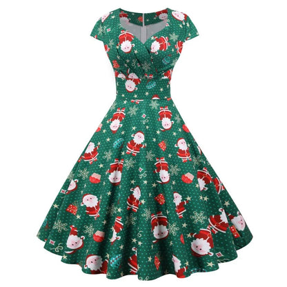 Snowman Print Swing Dress