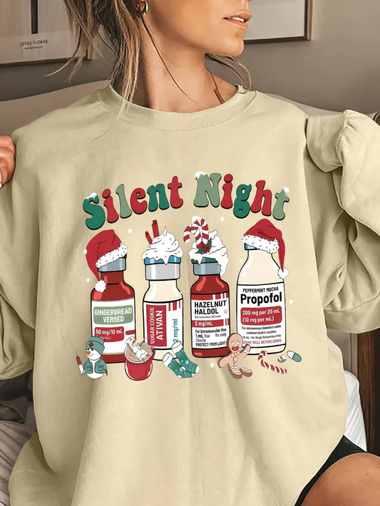 Christmas Emergency Nurse Print Hoodie