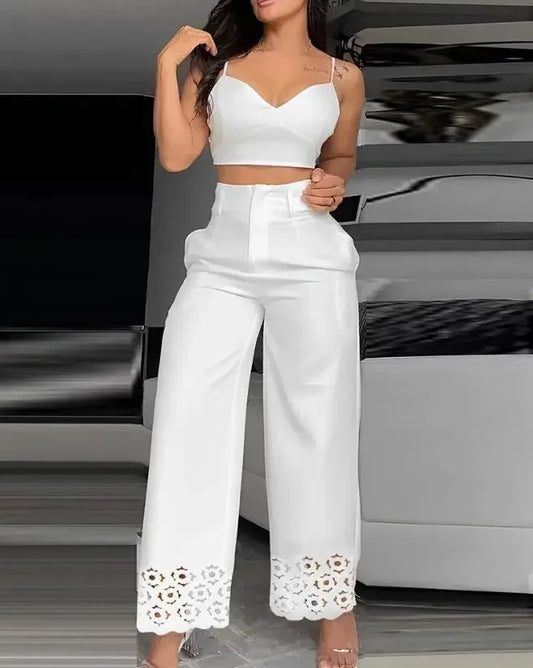 V Neck Cami Pants Set