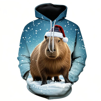 Capybara Print 3D Hoodie for Men