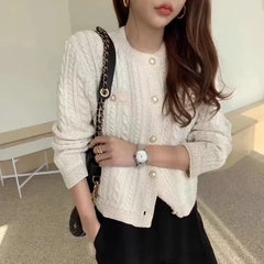 Single-Breasted Knit Cardigan