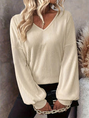 V-Neck Loose Knit Pullover