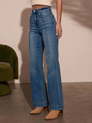 High Waist Straight Denim Jeans