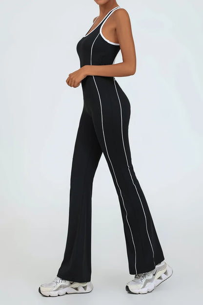 Backless Flare Yoga Jumpsuit