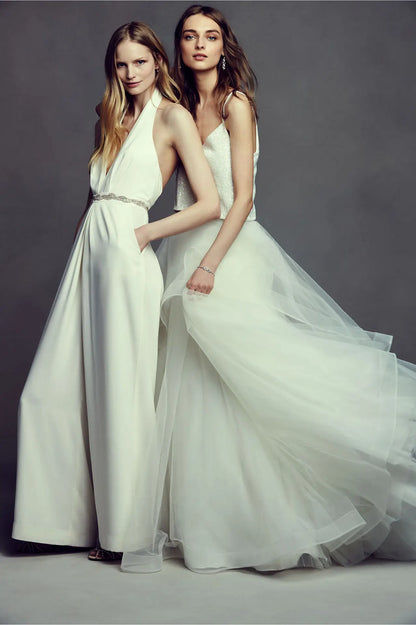 Deep V Halter Backless Jumpsuit