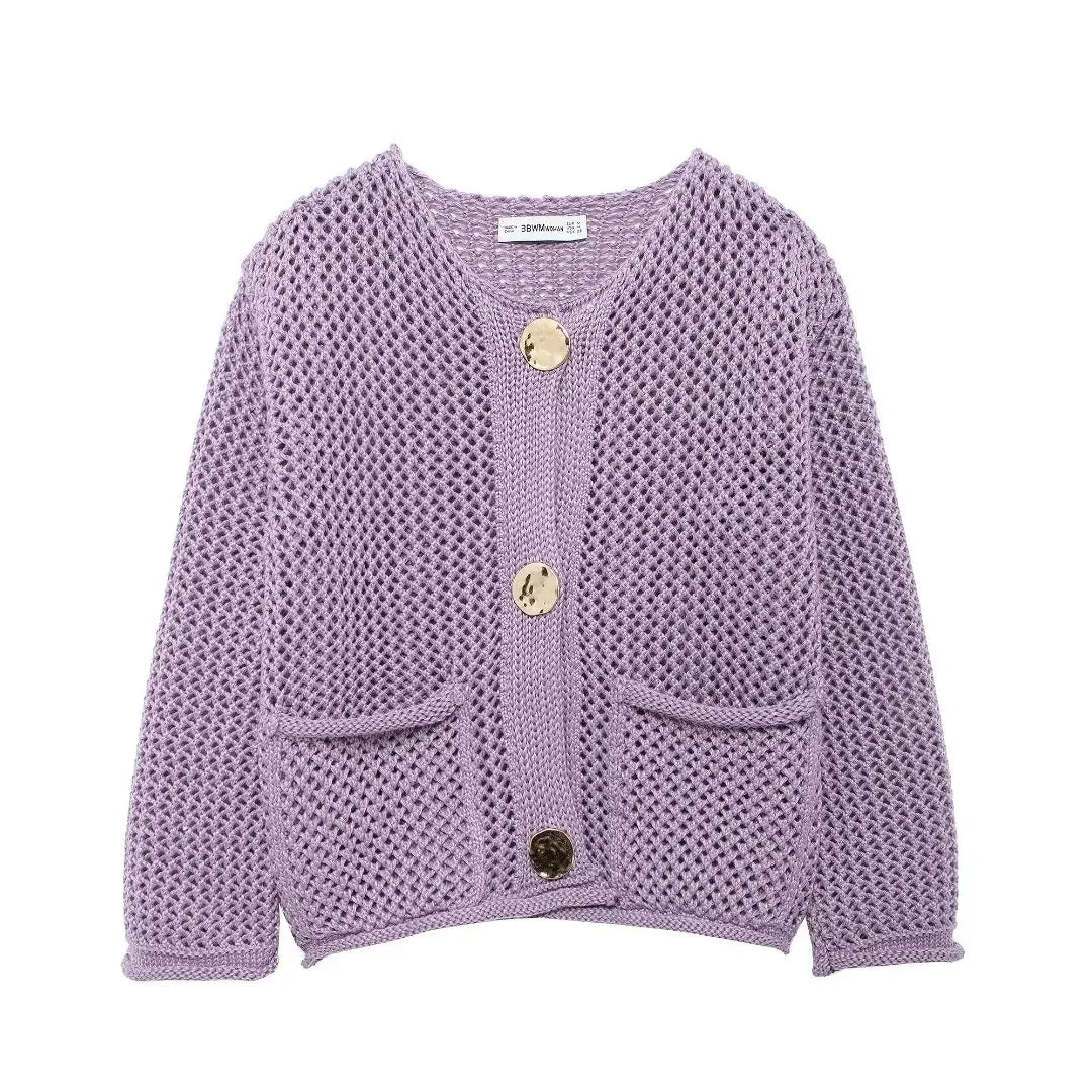 Button Front Knit Cardigan
