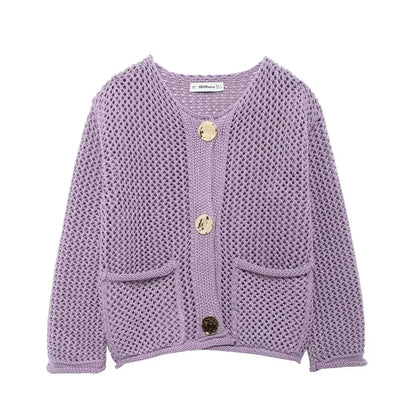 Button Front Knit Cardigan