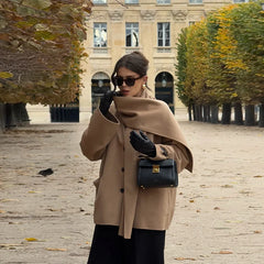 Scarf Collar Short Coat