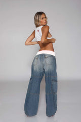 High Waist Distressed Jeans