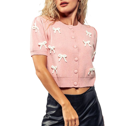 Round Neck Button Cardigan