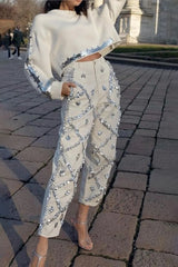 Sequin Straight Leg Jeans