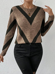 Geometric Round Neck Sweater