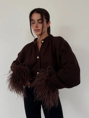 O-Neck Single-Breasted Sweater