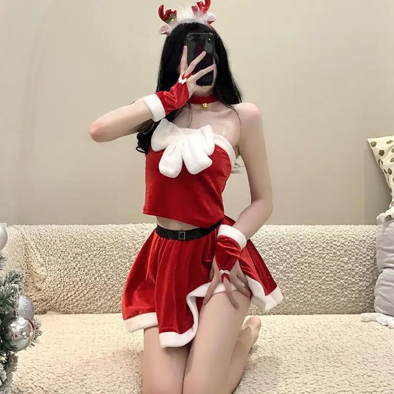 Sexy Christmas Party Skirt Set
