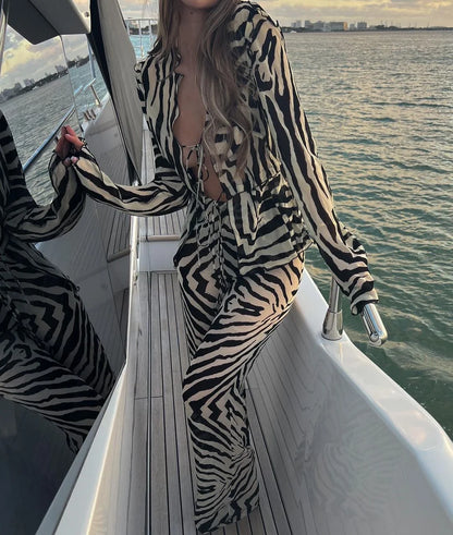 Cotton Lapel Shirt Pants Set