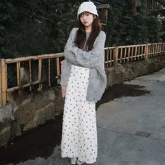 Floral Print Lace Crochet Mermaid Skirt