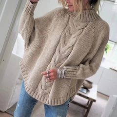Vintage Cable High Neck Sweater