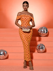 One Shoulder Sparkling Slit Party Dress