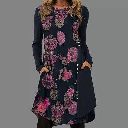 Vintage Print Mini Dress