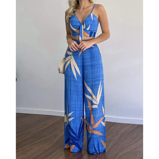 Tropical Print Cami Pants Set