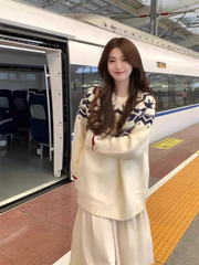 Printed Knit Pullover