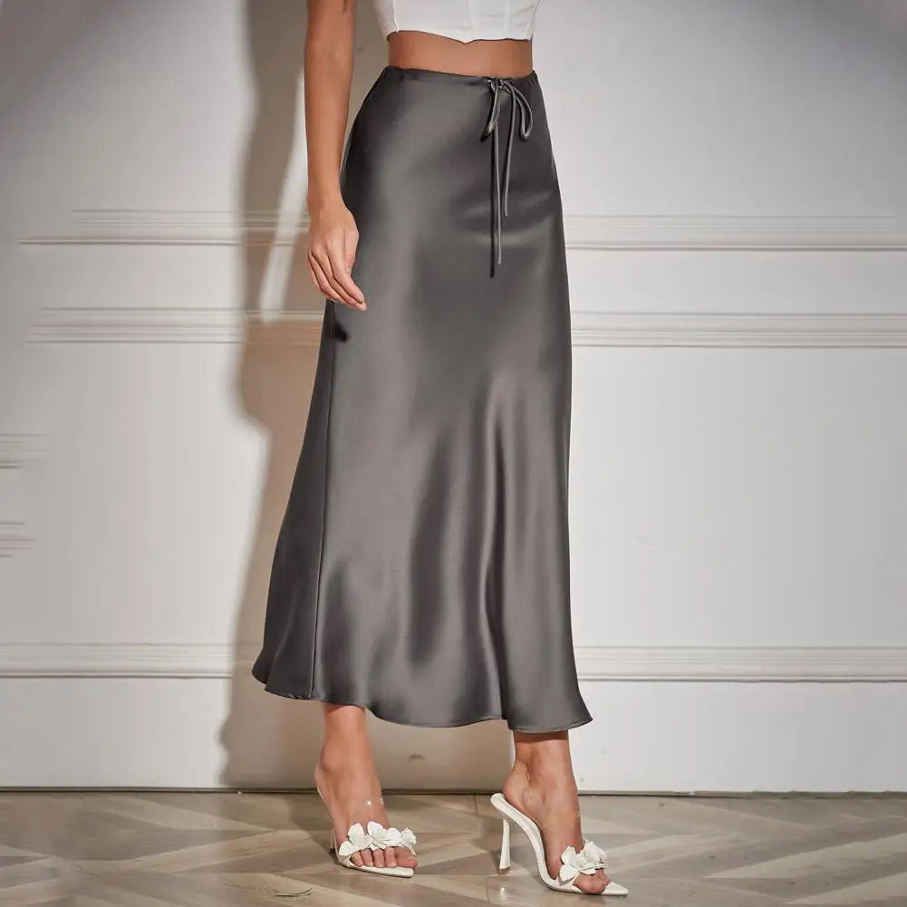 High Waist Satin Maxi Skirt