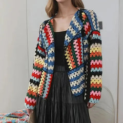 Multicolor Crochet Knit Cardigan