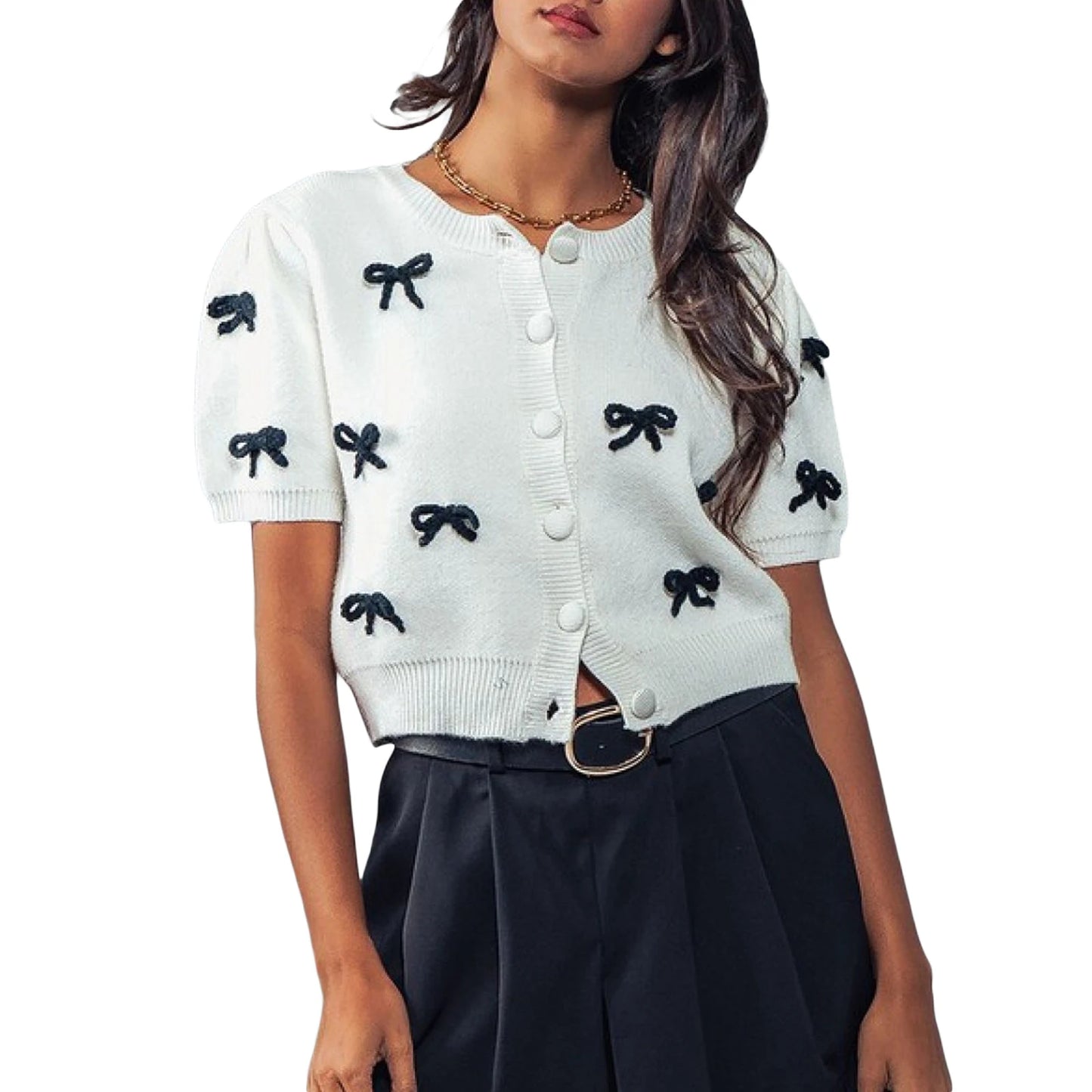 Round Neck Button Cardigan