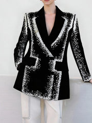 Lapel Printed Tunic Blazer