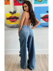 High Waist Cutout Jeans
