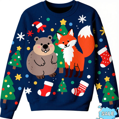 3D Capybara & Penguin Christmas Sweater
