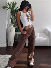High Waist Loose Cargo Pants