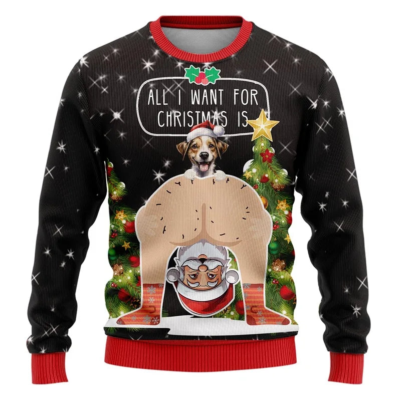 3D Santa Ugly Christmas Sweatshirt