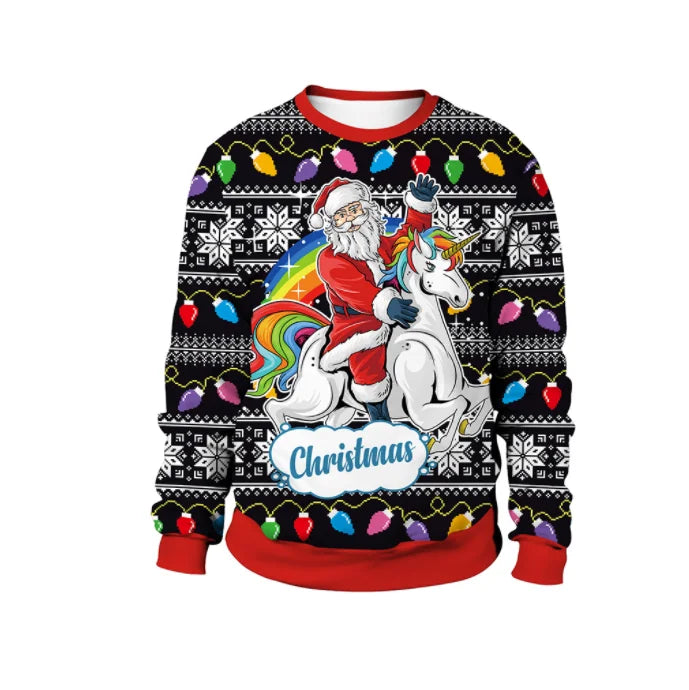 Autumn Winter Christmas Print Jumper