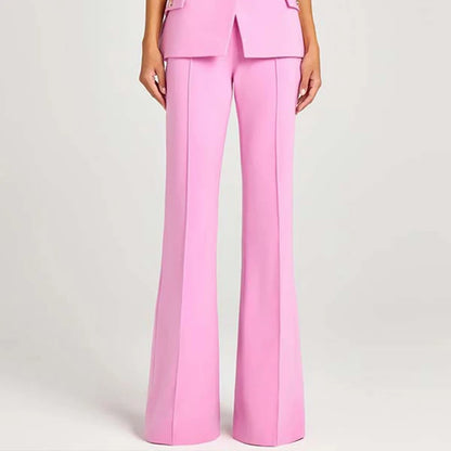 Solid Blazer Three Piece Set