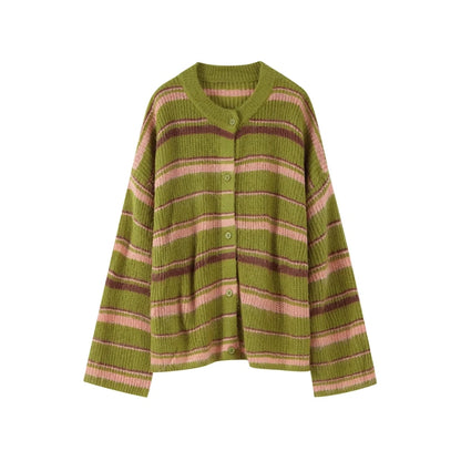 Solid Button V-Neck Cardigan