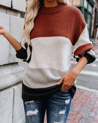 Loose Striped Round Neck Sweater