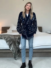 Fringed Hem Knit Cardigan