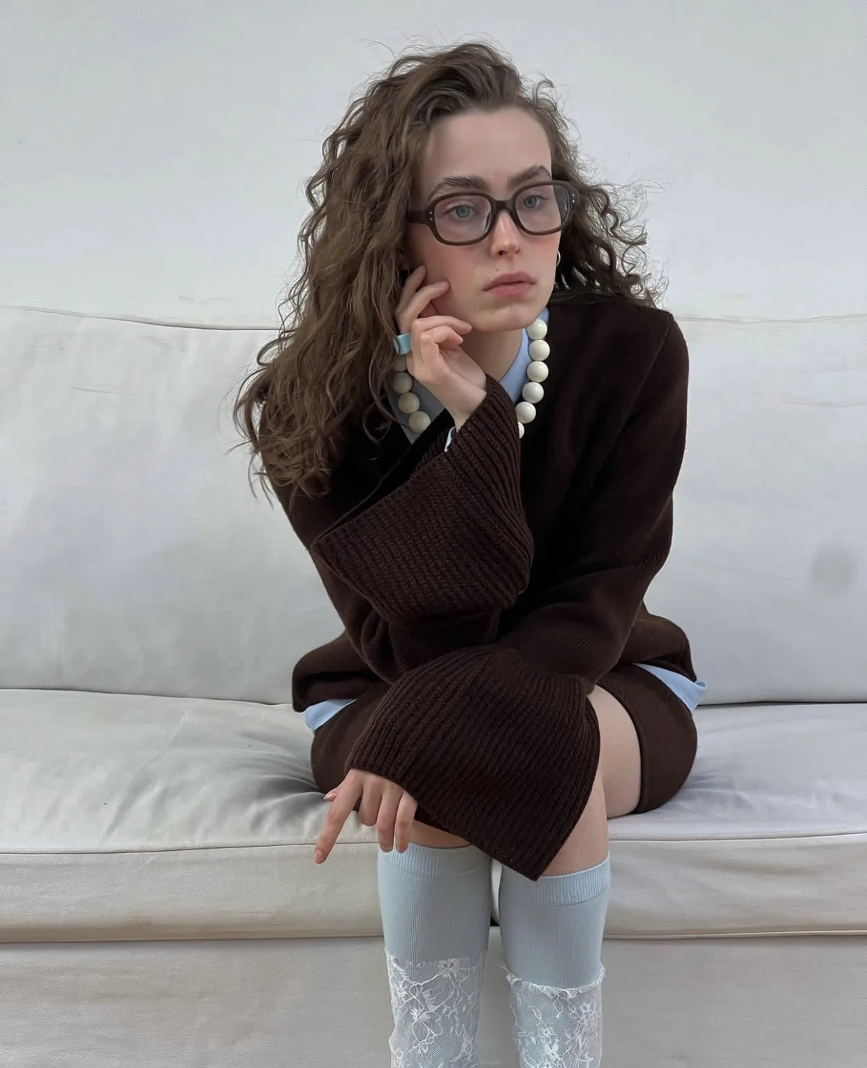 Ribbed Patchwork Knit Cardigan