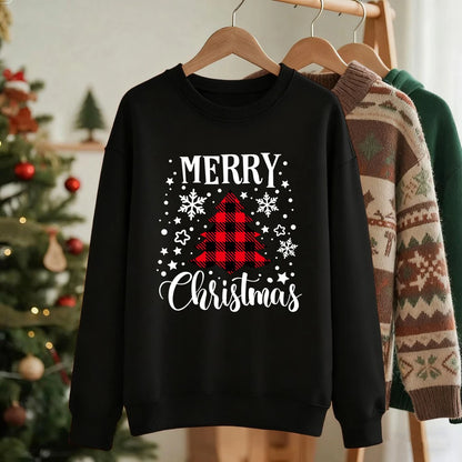 Red Christmas Tree Print Sweatshirt