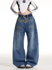 Embroidered Butterfly Jeans