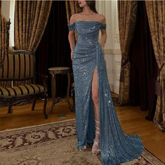 Sparkly Side Slit Mermaid Dress